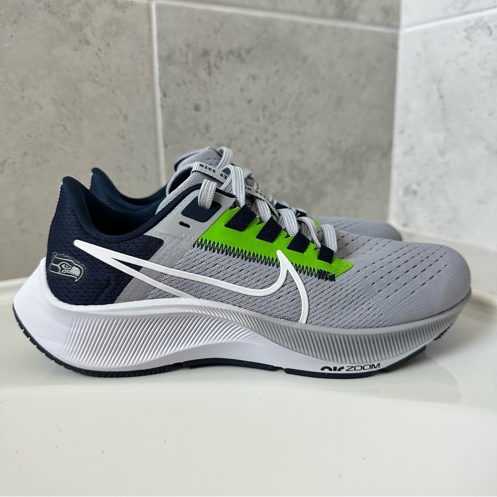 Nike Air Zoom Pegasus 38 Seattle Seahawks NFL Shoes Size 3.5 Youth